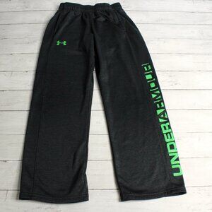 Under Armour Youth Boy's Athletic Track Pants Size YMD M 10-12 Black Logo